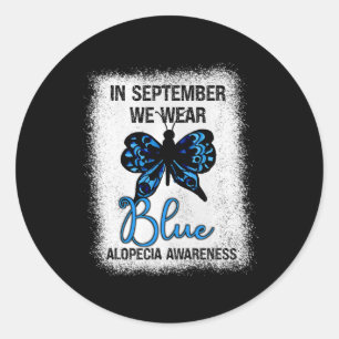 Adesivo Redondo Sensibilização Em Setembro Vestimos Borboleta Azul