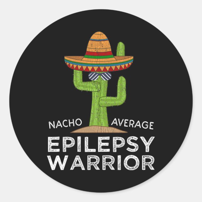 Adesivo Redondo Sensibilização Engraçada Guerreira Epilepsia (Frente)