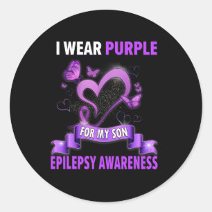Adesivo Redondo Sensibilização Epilepsia Eu Visto Roxo Para As Mul