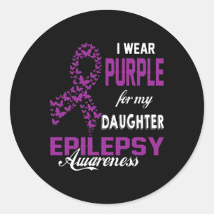 Adesivo Redondo Sensibilização Epilepsia Eu Visto Roxo Para Minha 