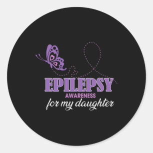 Adesivo Redondo Sensibilização Epilepsia Para A Minha Filha - Epil