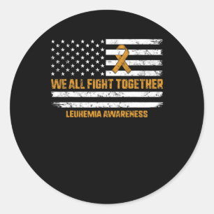 Adesivo Redondo Sensibilização Laranja Fita Usa Bandeira Guerreira