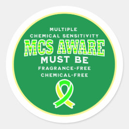 Adesivo Redondo Sensibilização MCS de Sensibilidade Química Múltip