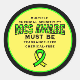Adesivo Redondo Sensibilização MCS de Sensibilidade Química Múltip