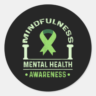 Adesivo Redondo Sensibilização Mental Saúde Mental Mental H Mental