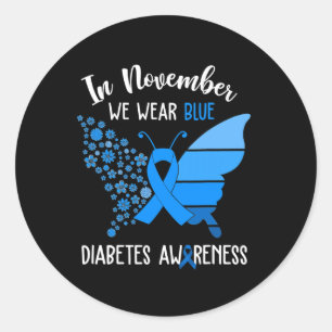 Adesivo Redondo Sensibilização para a diabetes em novembro Vestimo