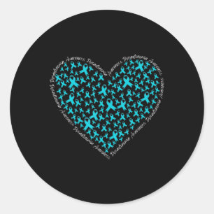 Adesivo Redondo Sensibilização para a Disautonomia, POTES Teais de