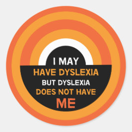 Adesivo Redondo Sensibilização para a dislexia | Apoio | Presentes