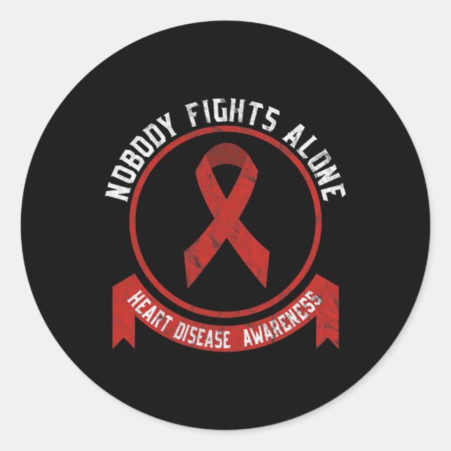 Adesivo Redondo Sensibilização para a Doença Cardíaca Mês Saúde Ca (Frente)