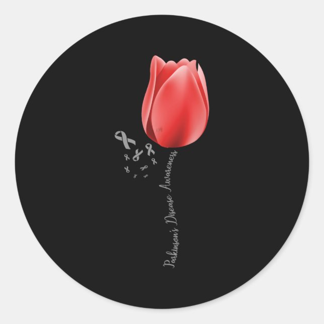 Adesivo Redondo Sensibilização para a Doença de Parkinson Tulip Ap (Frente)