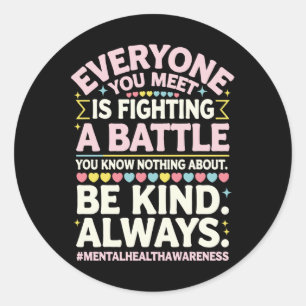 Adesivo Redondo Sensibilização para a Doença Mental Depressão Pe