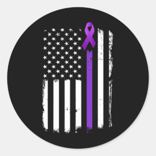 Adesivo Redondo Sensibilização para a Epilepsia Bandeira Americana