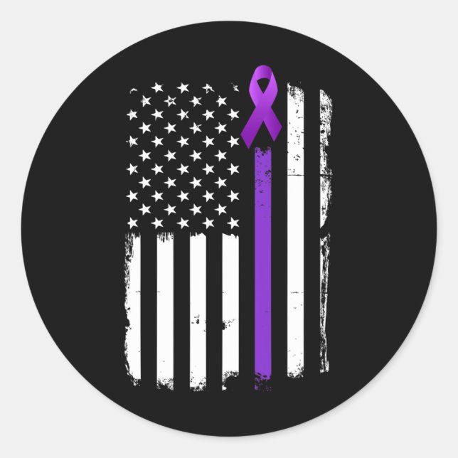 Adesivo Redondo Sensibilização para a Epilepsia Bandeira Americana (Frente)