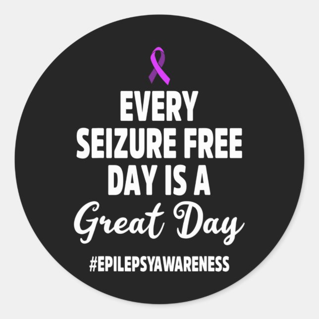 Adesivo Redondo Sensibilização para a Epilepsia Convulsões Guerrei (Frente)