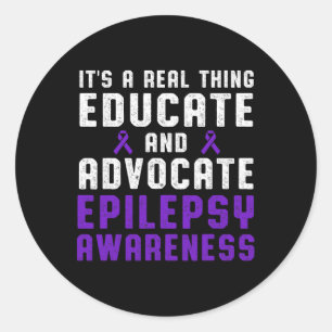Adesivo Redondo Sensibilização para a Epilepsia Diversão Adorando