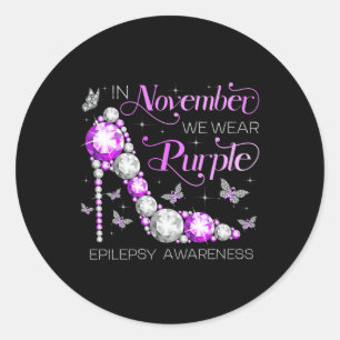 Adesivo Redondo Sensibilização para a Epilepsia Em Novembro Vestim