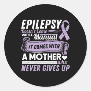Adesivo Redondo Sensibilização para a epilepsia Mamãe não vem com