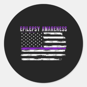 Adesivo Redondo Sensibilização Para A Epilepsia Usa Sinalizador Da