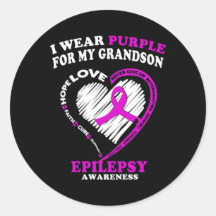 Adesivo Redondo Sensibilização para a Epilepsia - Visto Roxo para 