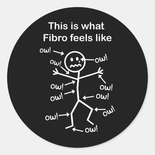 Adesivo Redondo Sensibilização para a fibromialgia - É isto que o  (Frente)