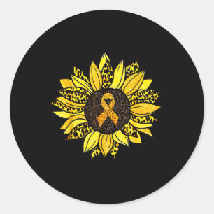 Adesivo Redondo Sensibilização para a infância do Cancer Amarelo G