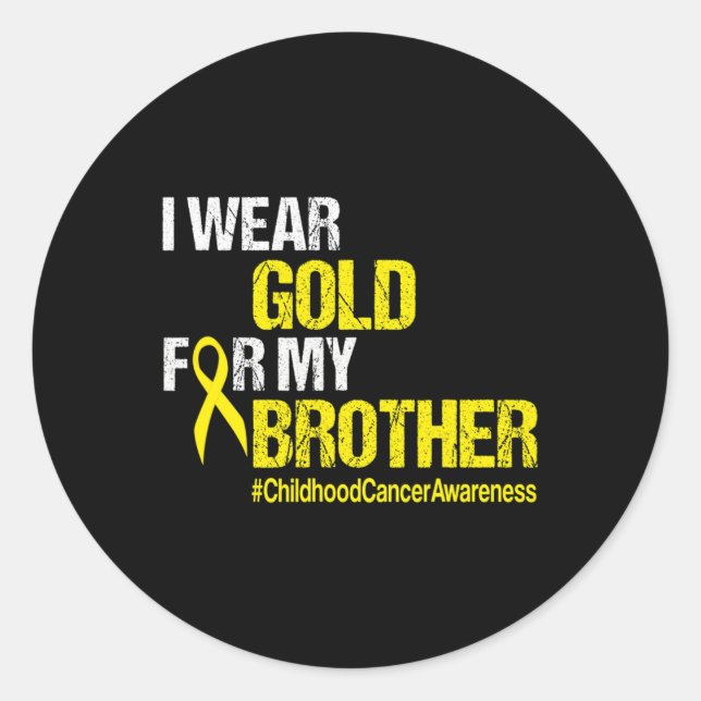 Adesivo Redondo Sensibilização para a infância do Cancer Brother F (Frente)