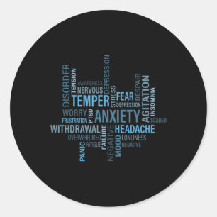 Adesivo Redondo Sensibilização para a saúde Ansiedade Depressão