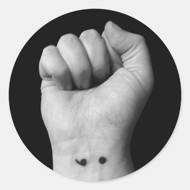 Adesivo Redondo Sensibilização para a saúde mental (Frente)