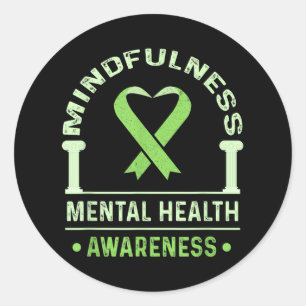 Adesivo Redondo Sensibilização para a saúde mental Camisa de ansie
