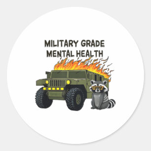 Adesivo Redondo Sensibilização para a Saúde Mental de Grau Militar
