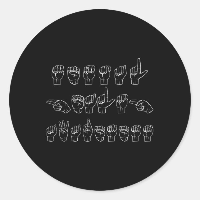 Adesivo Redondo Sensibilização para a saúde mental - Sinal de ASL  (Frente)