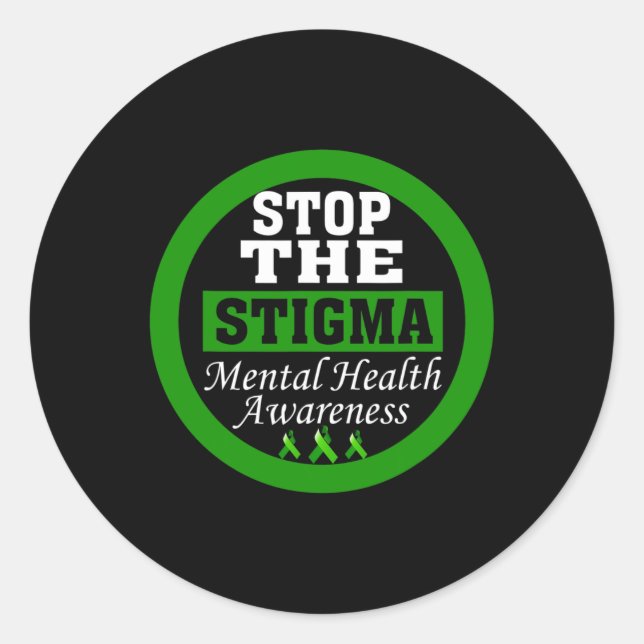 Adesivo Redondo Sensibilização Para A Saúde Parem A Fita Verde Est (Frente)