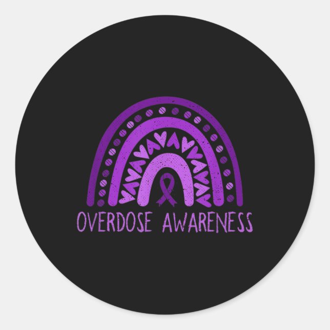Adesivo Redondo Sensibilização para a Sobredosagem Arco - Roxo Rox (Frente)