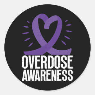 Adesivo Redondo Sensibilização Para A Sobredosagem Na Fita Roxa Pa