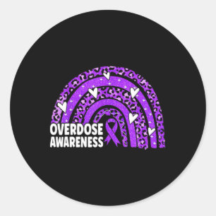 Adesivo Redondo Sensibilização para a Sobredosagem Vício Roxo De F