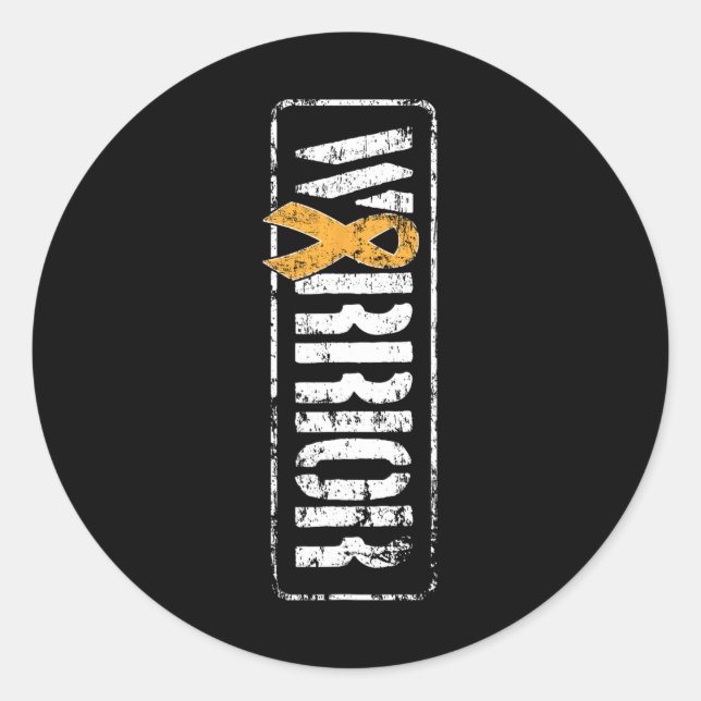 Adesivo Redondo Sensibilização para o Cancer da Leucemia - Guerrei (Frente)