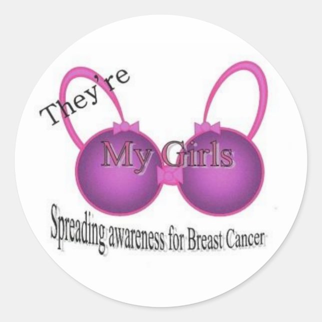 Adesivo Redondo Sensibilização para o cancer da mama (Frente)