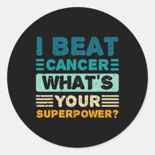 Adesivo Redondo Sensibilização para o cancer Eu ganho o Cancer O q