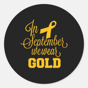 Adesivo Redondo Sensibilização para o Cancer infantil Em setembro