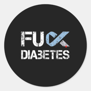 Adesivo Redondo Sensibilização para o Guerreiro da Diabetes Fck