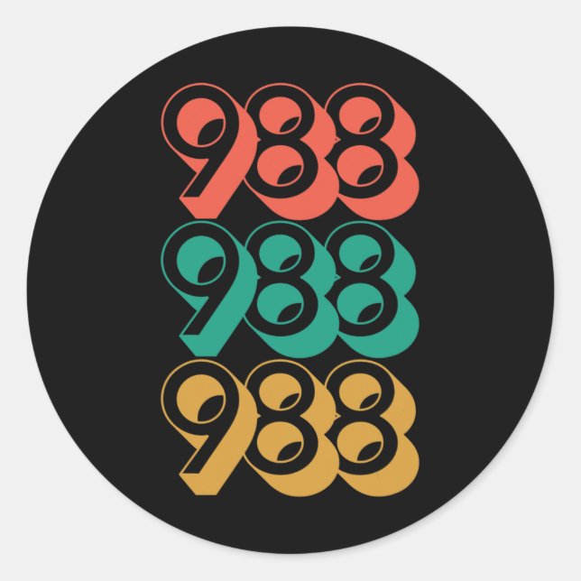 Adesivo Redondo Sensibilização para o Suicídio - 988 - Prevenção d (Frente)