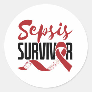 Adesivo Redondo Sensibilização para Sobrevivência Sepsis