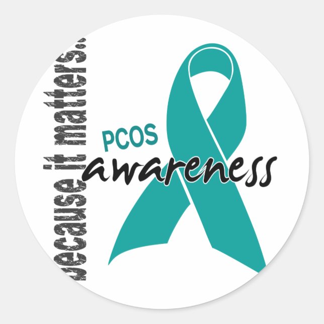 Adesivo Redondo Sensibilização PCOS (Frente)