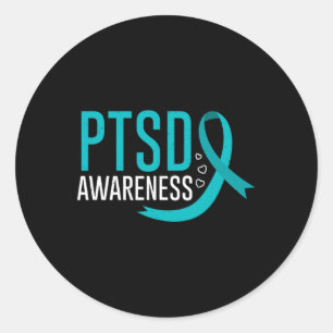 Adesivo Redondo Sensibilização Ptsd Posta Saúde Mental Estresse Tr