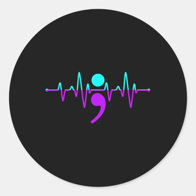 Adesivo Redondo Sensibilização Pulsação Feliz Suporte de Fita Gráf (Frente)