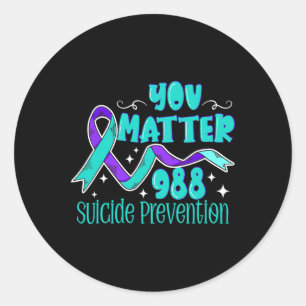 Adesivo Redondo Sensibilização Suicida - Camisa 988 - Prevenção ao