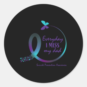 Adesivo Redondo Sensibilização Suicida Camisa Pai Amando Memória P