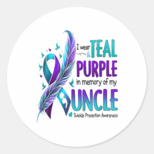 Adesivo Redondo Sensibilização Suicida Eu Visto Roxo Teal Em Memór