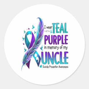 Adesivo Redondo Sensibilização Suicida Eu Visto Roxo Teal Em Memór