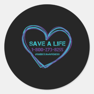 Adesivo Redondo Sensibilização Suicida Salva Uma Vida Teal Roxo Am